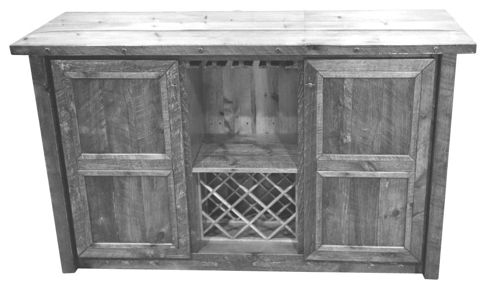 Barnwood Style Timber Peg Freestanding Bar, Thunder White