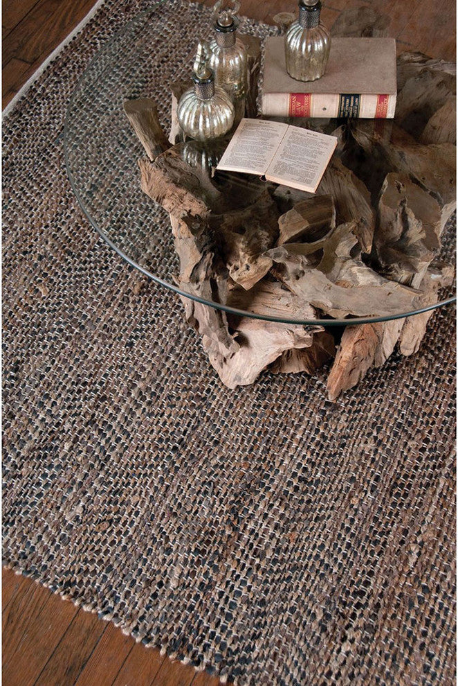 Uttermost Tobais 8 x 10 Rescued Leather and Hemp Rug - 71001-8