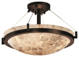 Alabaster Rocks Ring 18" Semi-Flush Bowl, Round, Dark Bronze, LED