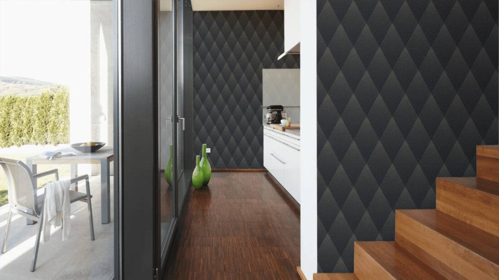 Sample, Geometric Textured Wallpaper Featuring Diamond Shaped Figures, 374193