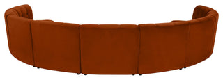Limitless Velvet Upholstered 9-Piece Modular Sectional, Cognac