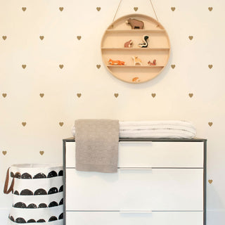 Small Hearts Wall Decal, Gold