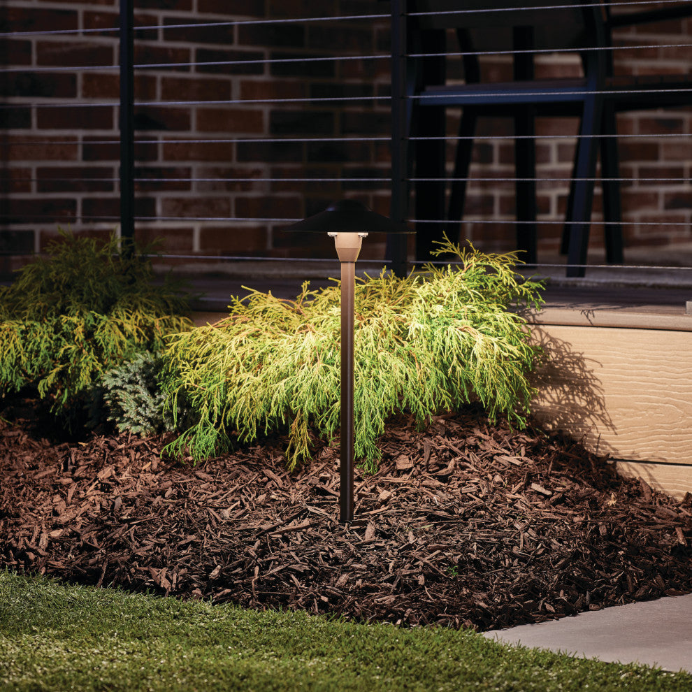 Textured Architectural Bronze 21" Cone Path and Spread 1-Light 12V, Pack of 6