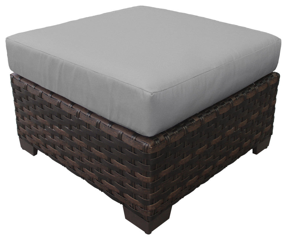 kathy ireland River Brook 8 Piece Wicker Patio Furniture Set Slate
