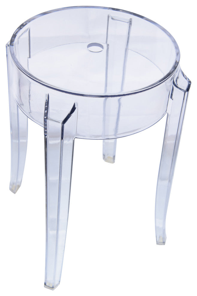 LeisureMod Averill Modern Plastic Dining Stool for Dining Room, Single
