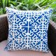 Artisan Pillows Outdoor 18" Indigo Blue Geometric Throw Pillow, Set of 2, Throw