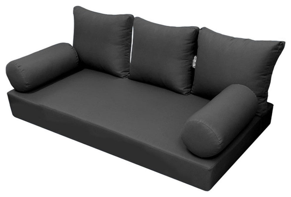 S3 Queen Size 6PC Knife Edge Daybed Mattress Cushion Bolster Complete Set AD003
