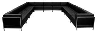 Hercules Imagination Series Black Leather 13-Piece U-Shape Sectional
