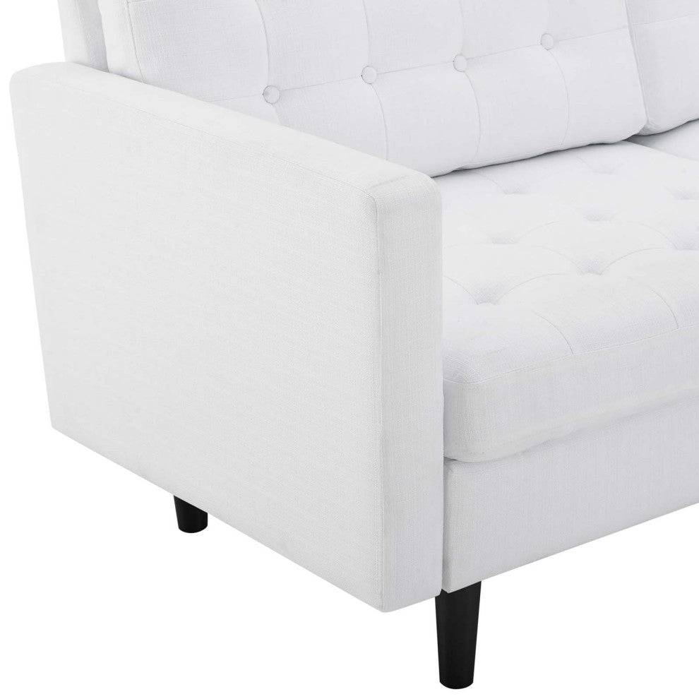 Exalt Tufted Fabric Sofa - White EEI-4445-WHI