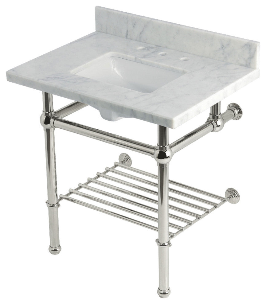 KVPB3030MBSQB6 30" Console Sink with Brass Legs (8", 3 Hole)