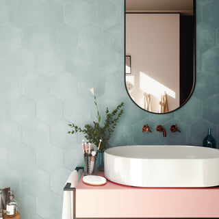 Horizon Hex Aguamarina Porcelain Floor and Wall Tile