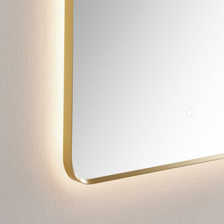 Starlit Domed Bathroom/Vanity LED Wall Mirror, Brushed Gold, 24"