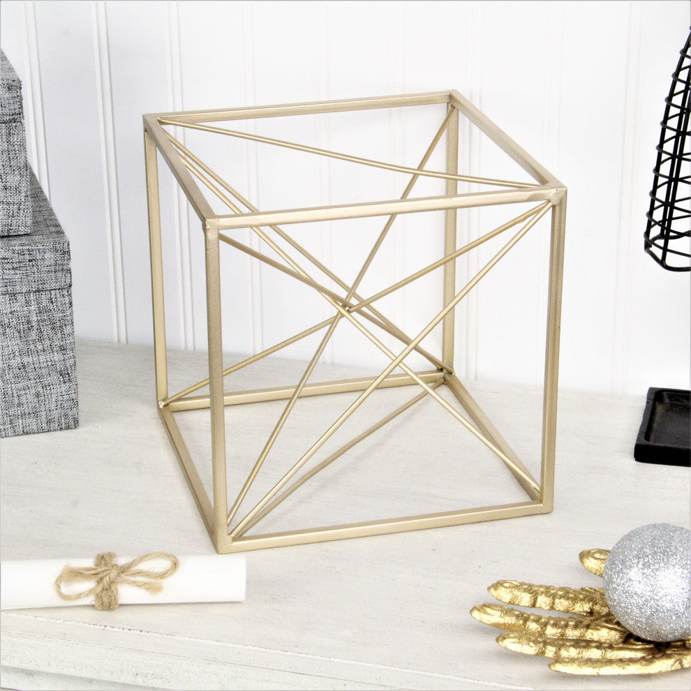 Abstract Cube Table Decor, Gold