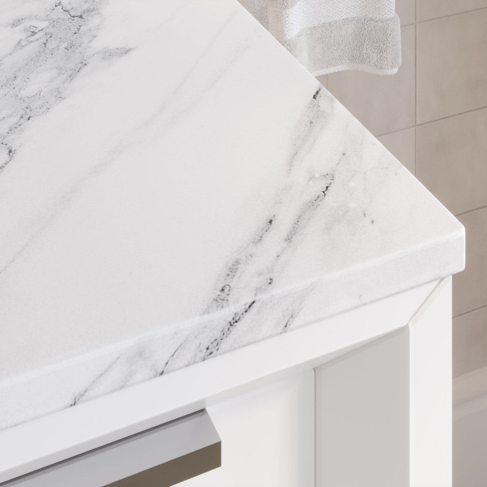 The Ezra Bathroom Vanity, Pure White, 48", Single Sink, Freestanding