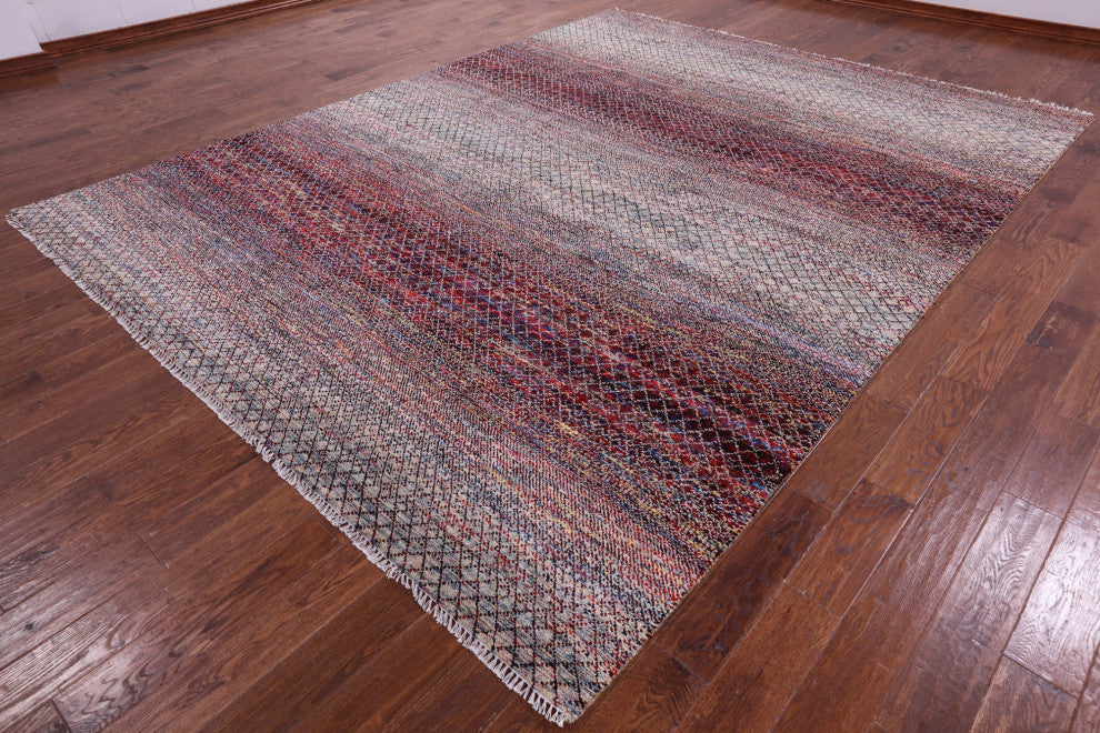 9' 1" X 11' 10" Wool & Silk Savannah Grass Handmade Rug - Q15439