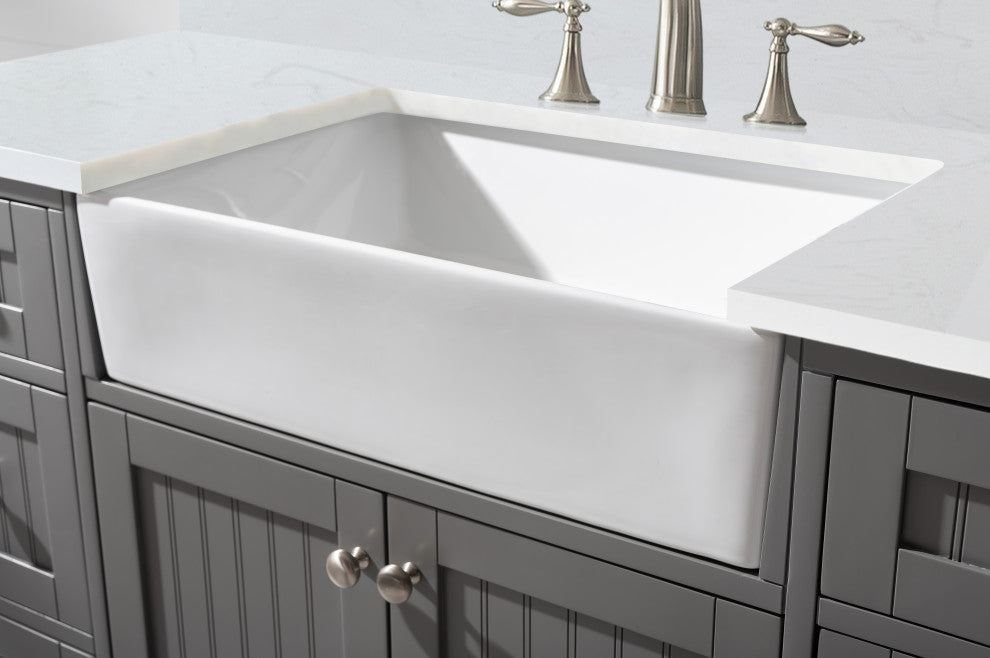 The Alpine Bathroom Vanity, Gray, 54", Single Sink, Freestanding