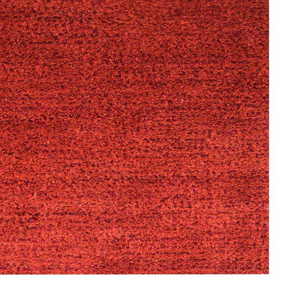 Hand Knotted Loom Silk Mix Area Rug Solid Light Red