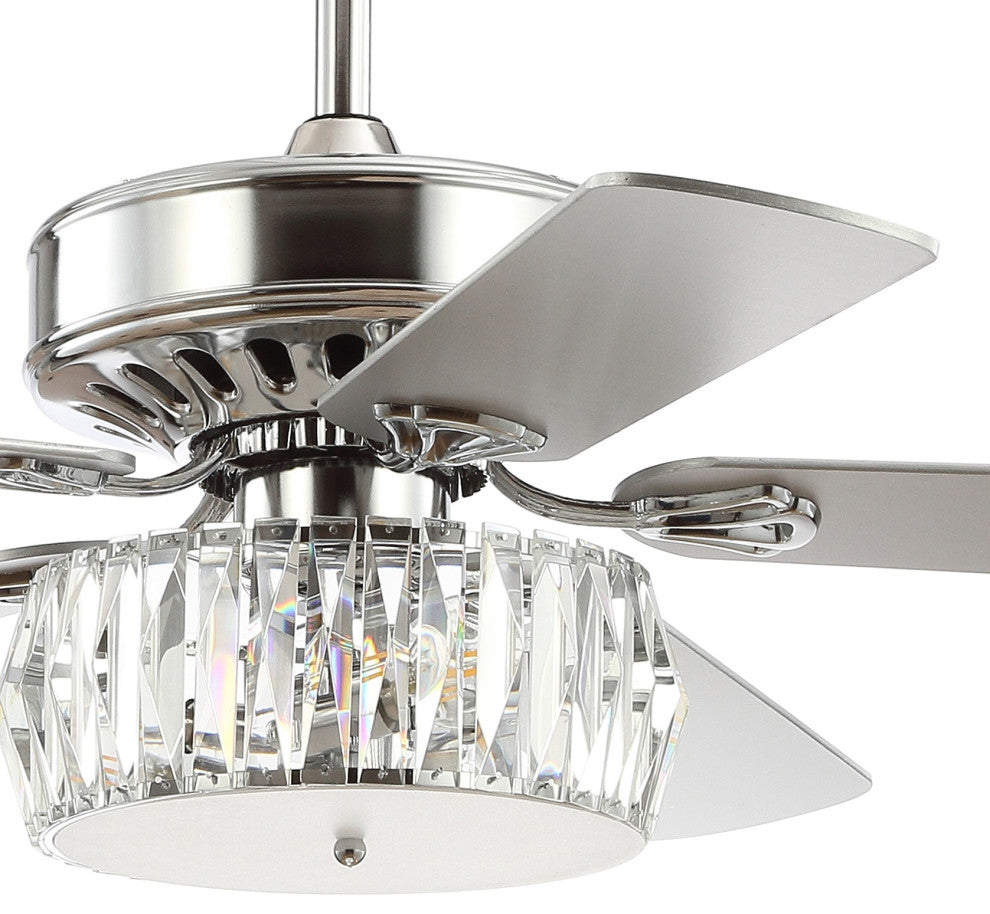 Mandy 52" 3-Light Crystal Prism Drum LED Ceiling Fan With Remote