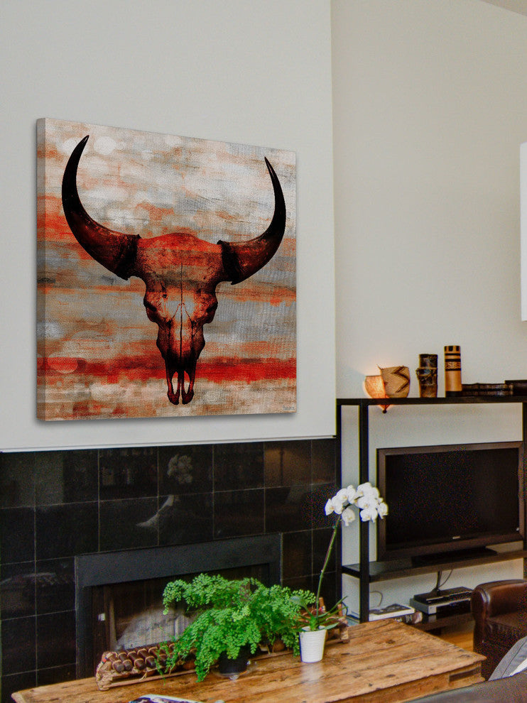 "Red Skull" Fine Art Canvas Print, 48"x48"
