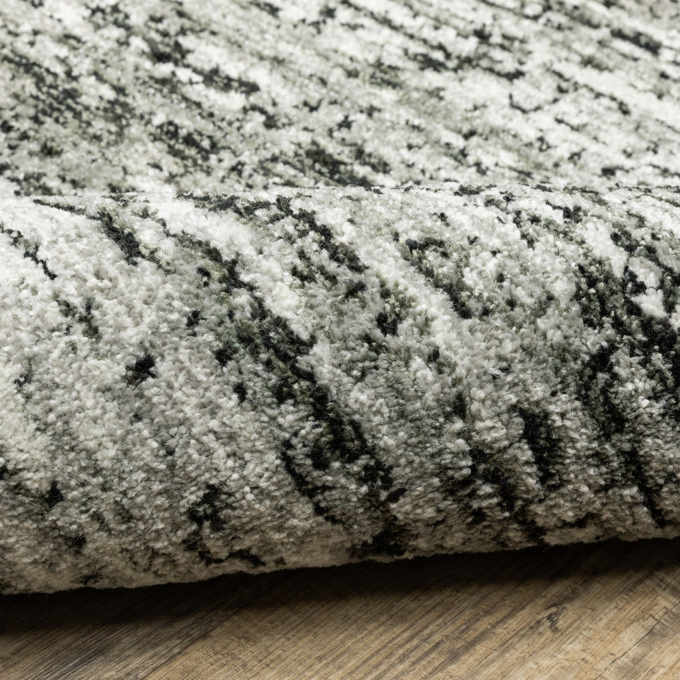 Aegina Shadows Ash/Charcoal Area Rug , 2'6"x12'