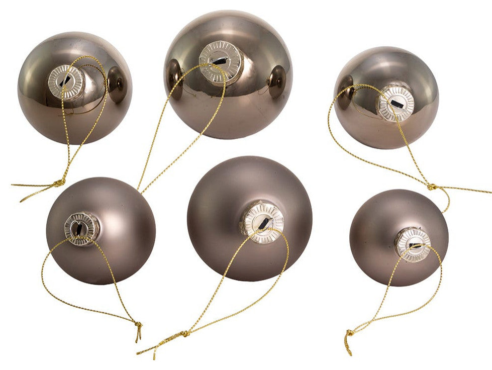 60-80MM Shiny and Matte Pewter Glass Ball Ornaments, 20-Piece Set