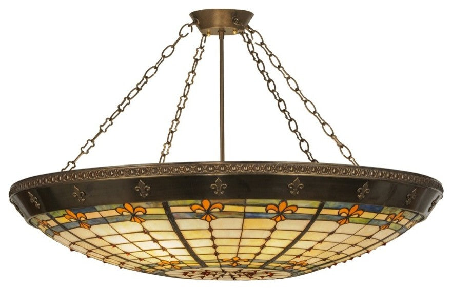 38 Wide Fleur-de-Lite Semi-Flushmount