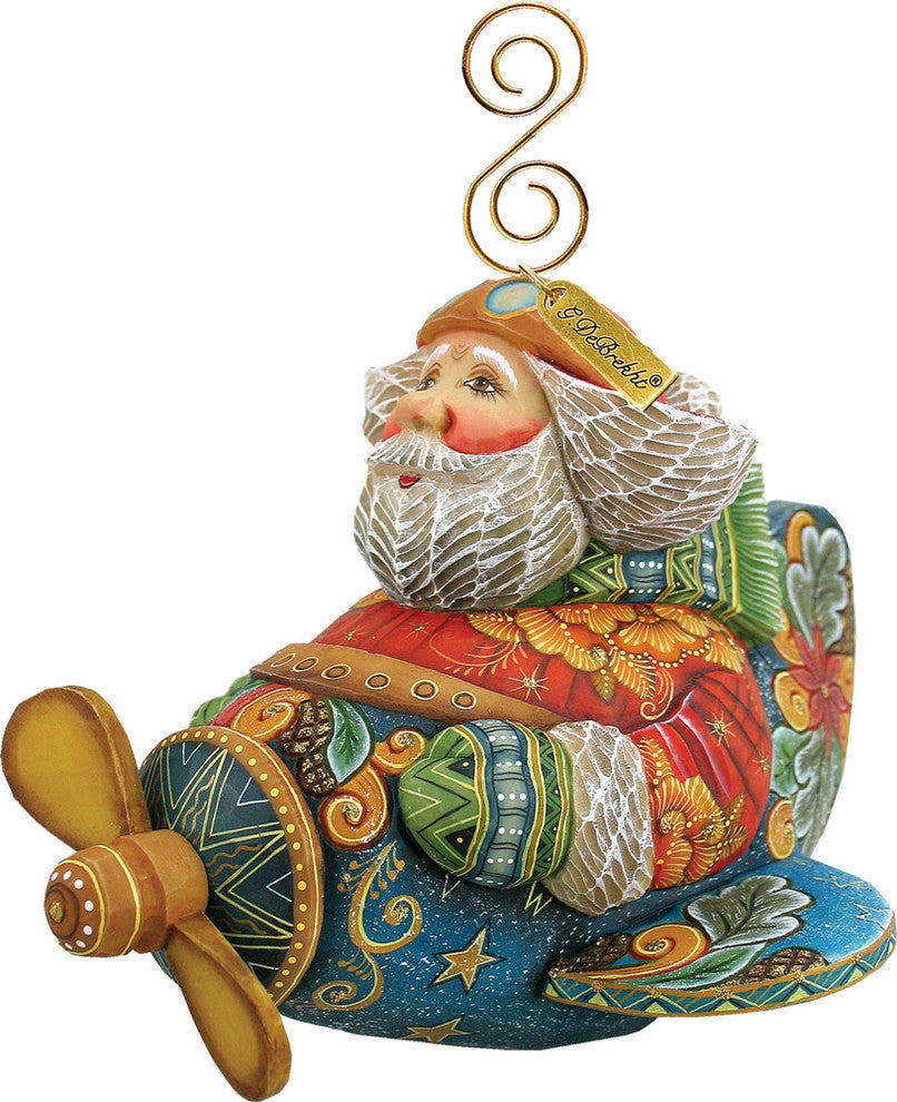 Aviator Santa Scenic Decorative Ornament, Large