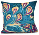 Boho Splash, Geometric Outdoor Pillow, Teal, 18"x18"