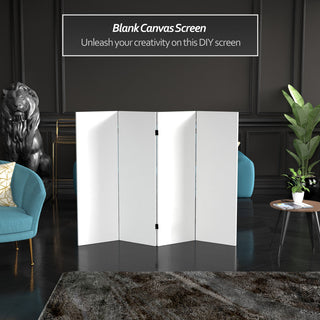 4' Tall Do It Yourself Canvas Room Divider, 4 Panel