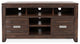 50" Sliding Door Modern Tv Stand Console, Brushed Walnut, Set of 2