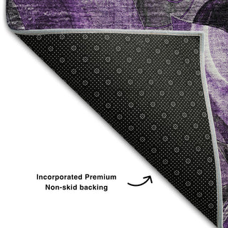 Premium Machine Washable Mayfield AMF558 Purple 2'3" x 7'6" Runner Rug