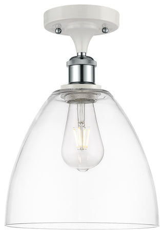 Innovations 516-1C-WPC-GBD-92 1 Light Semi-Flush Mount, White, Polished Chrome