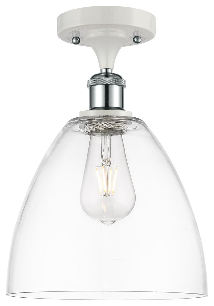 Innovations 516-1C-WPC-GBD-92 1 Light Semi-Flush Mount, White, Polished Chrome