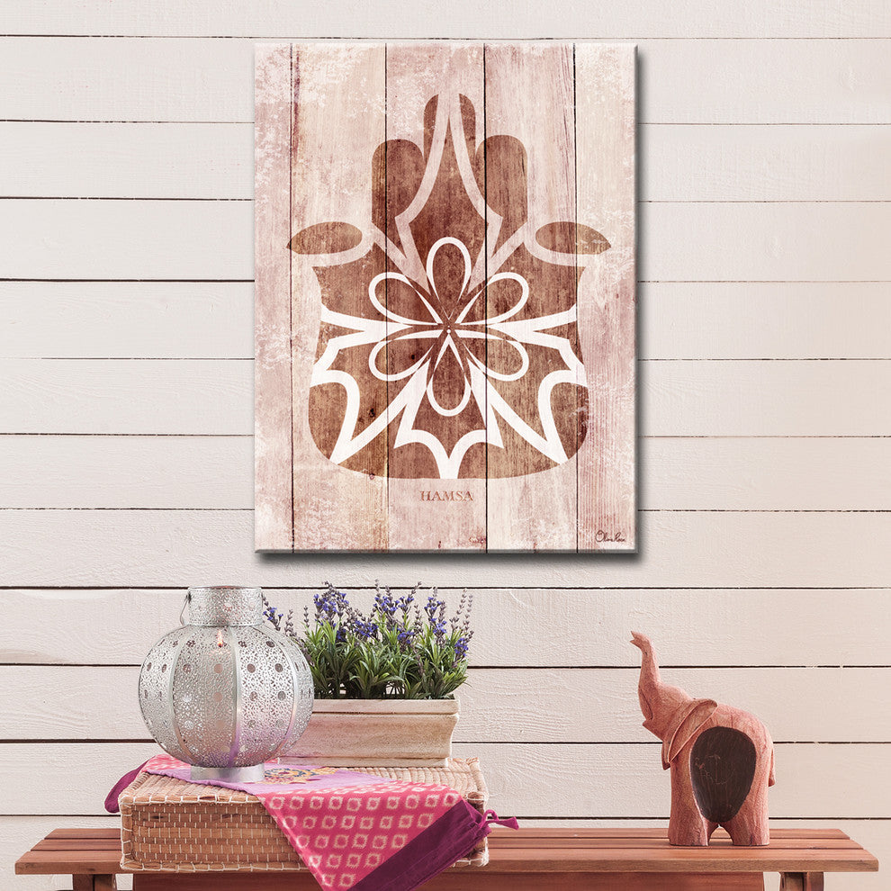 Ready2HangArt Inspirational 'Hamsa Hand III' Wrapped Canvas Wall Art