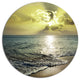 Tranquil Waves Under Beautiful Clouds, Seashore Disc Metal Artwork, 23"