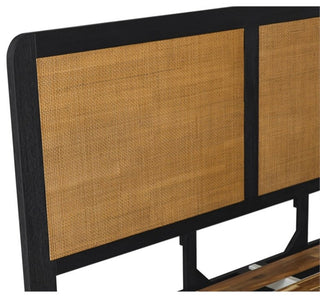 Armen Living Saratoga Modern Wood Queen Platform Frame Bed in Black