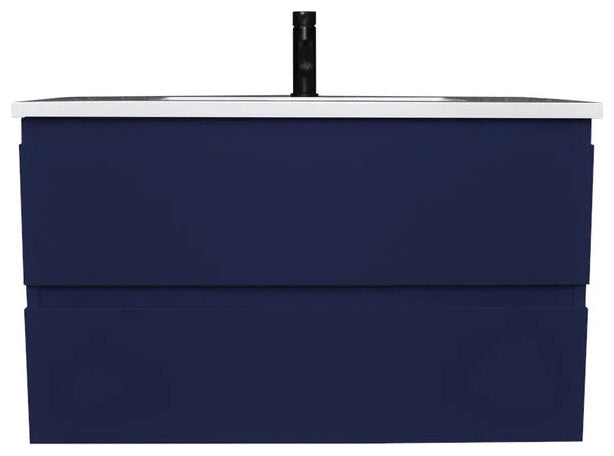 Salt 20Dx36" Floating Bathroom Vanity, Navy With Acrylic Top