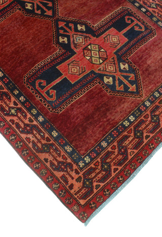 Fine Vintage Distressed Beresfor Burgundy/Navy Runner, 4'4x12'8