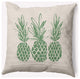 20" x 20" Pineapples Indoor/Outdoor Polyester Throw Pillow, Sage