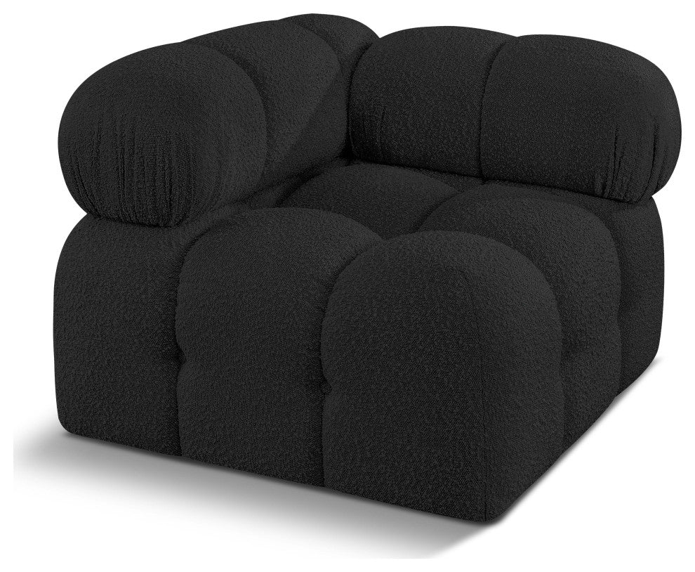Ames Boucle Fabric Modular Chair, Black, Corner Chair