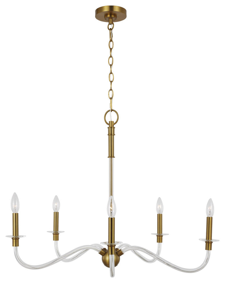 Hanover Medium Chandelier, Burnished Brass