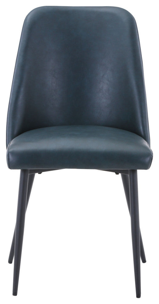 Maddox Mid-Century Modern Faux Leather Upholstered Dining Chair, Set of 2