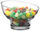 HomeRoots 7" Mouth Blown Lead Free Slant Cut Candy Serving Glass Bowl