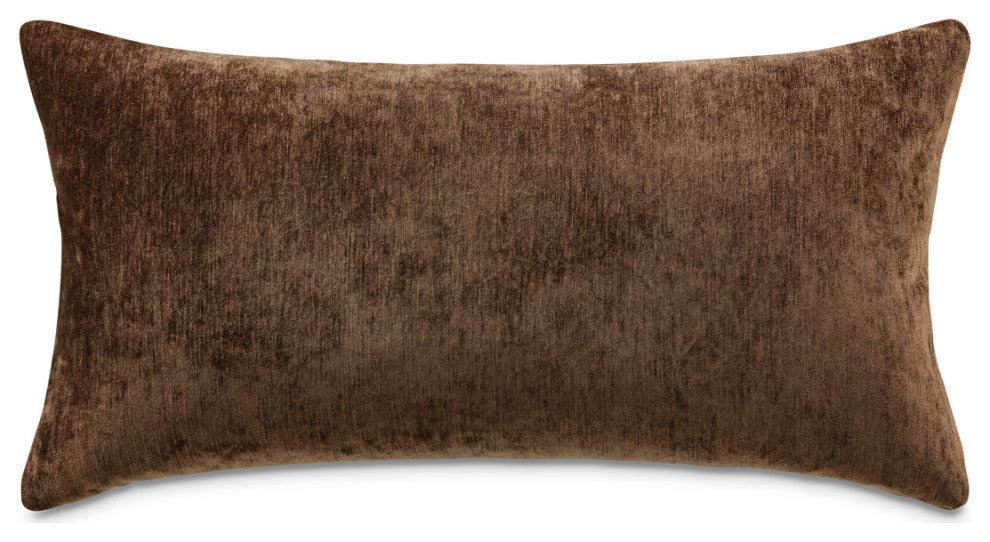 The Smith 13"x24" Oblong Chenille Pillow, Set of 2, Chocolate