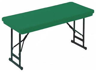 Correll 17-27" Adjustable Height Heavy Duty Blow-Molded Folding Table in Green
