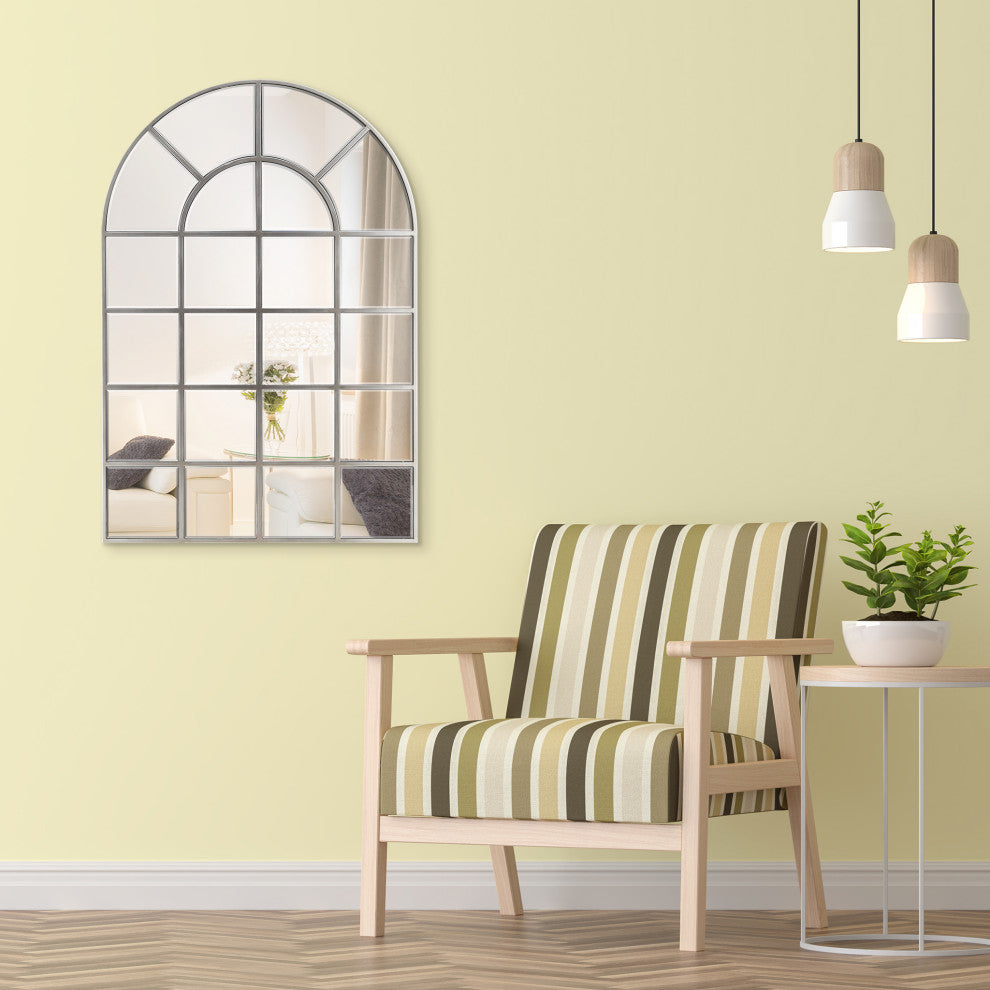 Beveled Arch Window Wall Mirror, 0.25" Beveled Edge, 44"x30" Bathroom Mirror
