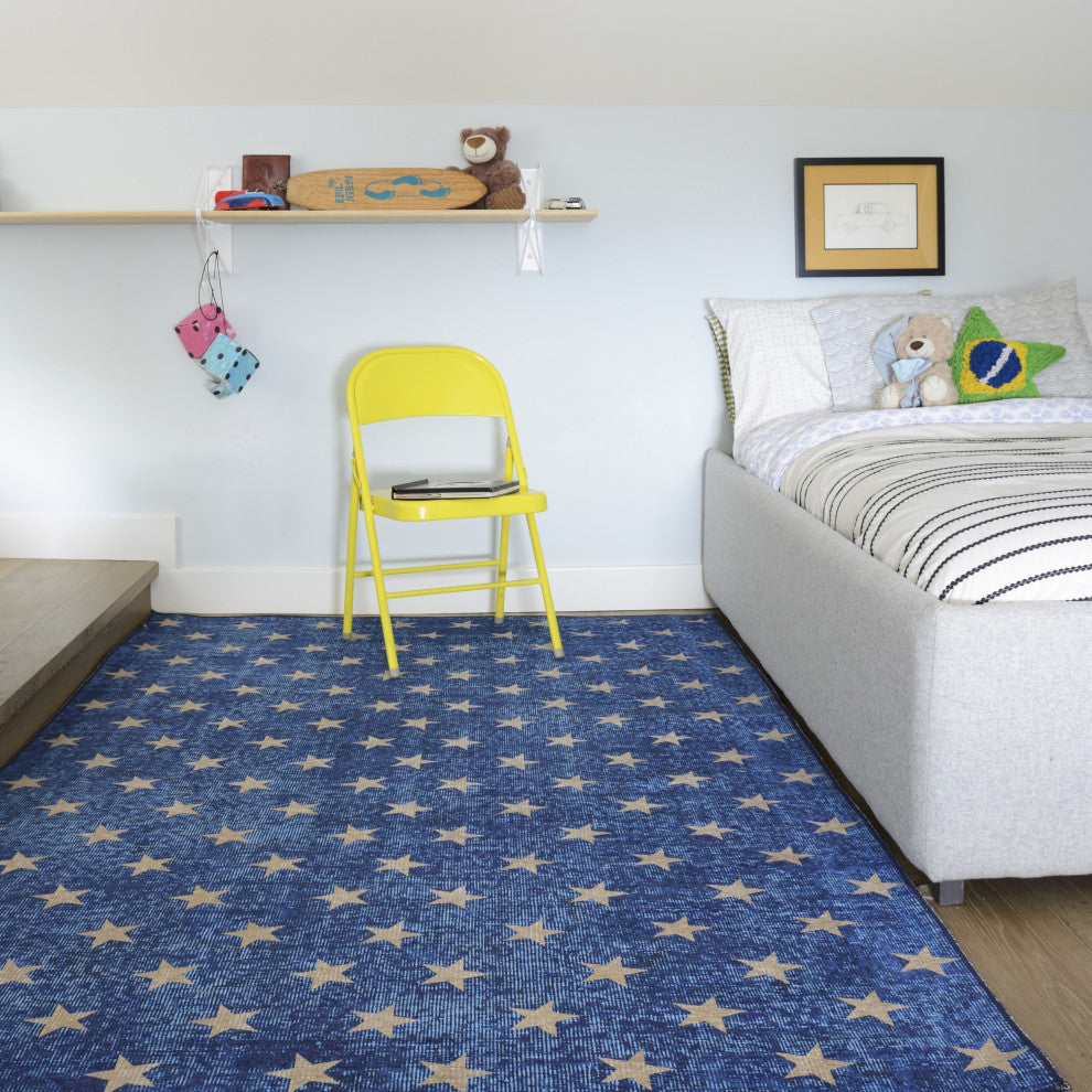 Novogratz District DISTRDIS-7BLU Rug, 7'6"x9'6"