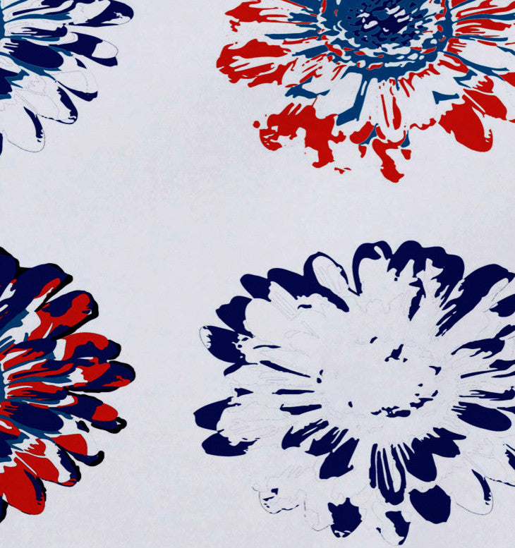 18"x14" Gypsy Floral, Floral Print Placemat, Blue, Set of 4