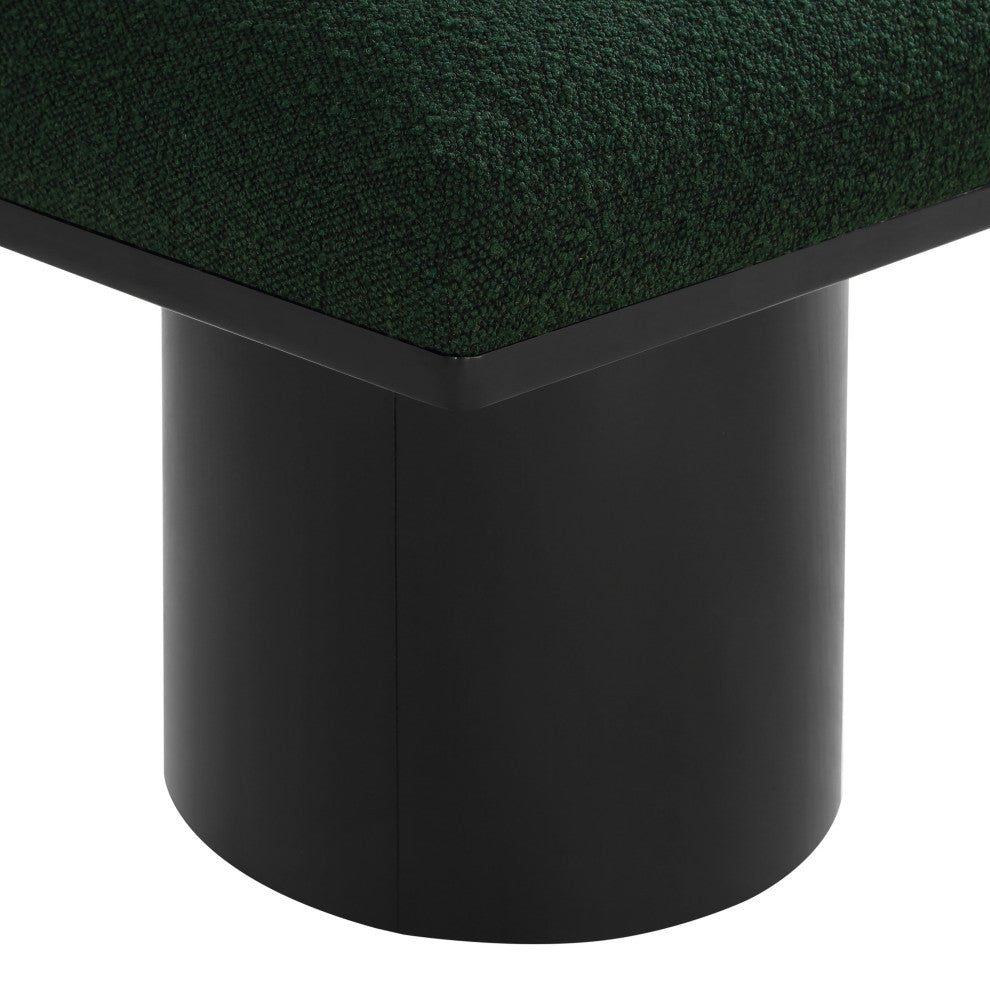Pavilion Boucle Fabric Upholstered 6-Piece Modular Bench, Green, Black Finish