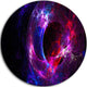 Far Spherical Galaxy Purple, Abstract Digital Art Round Wall Art, 23"